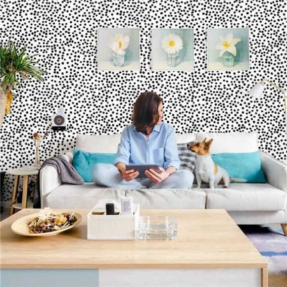 Peel and Stick Wallpaper Polka Dot Wallpaper Stick and Peel - Picture 3 of 7